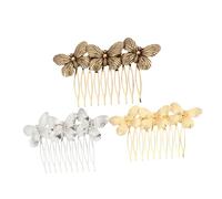 Veemoon 3piezas Peines Laterales Vintage De Mariposas Aleación Retro De Dorado Plateado y Antiguo Accesorios Para Bodas y Fiestas Elegantes