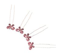 Veemoon 4 Piezas Accesorios el Cabello en Forma de Insecto Horquillas Pequeñas con Gemas de Imitación Pack de Decoración para Cabello de Novia Bisutería