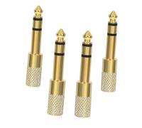 Veemoon 4 Piezas Adaptador de Audio para Auriculares y Micrófono Conector Estéreo para Guitarra Piano Digital y Amplificador Sonido de Alta Fidelidad Compatible con Múltiples Dispositivos