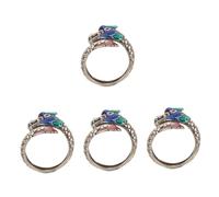 Veemoon 4 Piezas Anillo De Dragón Boda Joyas De Damas Anillo De Dedo Para Hombres Anillos Decorativos Joyería Del Anillo De Las Mujeres Anillo Ajustable Anillo Abierto Mujer Cobre