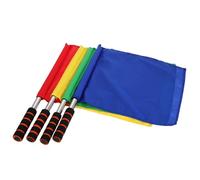 Veemoon 4 Piezas Bandera del Árbitro de Fútbol, Bandera de Señal Manual, Acero Inoxidable, Tela y Esponja, Fácil de Llevar y Usar, para Partido y Entrenamiento de Fútbol y Soccer