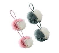 Veemoon 4 Piezas Bola De Baño Grande Bicolor Esponja De Malla Para Ducha Baño y Exfoliación Red De Malla Hogar Bola De Ducha