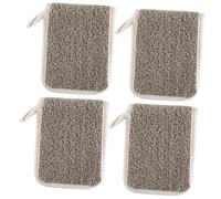 Veemoon 4 piezas Bolsa de Jabón de Lino Negro con Exfoliante Corporal para Ducha Funda Resistente y Duradera para Prolongar Vida Útil y Secado Rápido para Hombres y Uso Diario