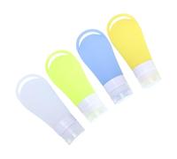 Veemoon 4 piezas Botellas de Silicona Vacías Reutilizables Juego para Cosméticos Viaje y Lociones para Champú Gel de Ducha