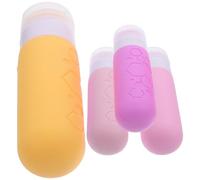 Veemoon 4 Piezas Botellas de Viaje Reutilizables con Estuche Envases Rellenable para Champú y Loción para Actividades al Aire