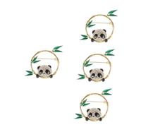 Veemoon 4 Piezas Broche De Panda Linda Caricatura Pata Alfiler Hechizas Broche Inicial Llave Accesorios Fiesta Broche Panda Pequeño Insignia Broches Lindo Aleación De Zinc