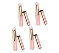 Veemoon 4 piezas Cepillos de Labios de Silicona con Tapa Portátil Aplicador para Pintalabios y Corrector Brochas Multifuncionales Prácticas para Maquillaje de Labios y Rostro