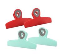 Veemoon 4 piezas Clips para Bolsa de Alimentos Pinzas de Sellado para Snacks y Bolsas de Té Clips Grandes Multiusos Seguro y Reutilizable Rojo y Verde