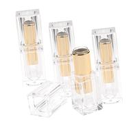 Veemoon 4 Piezas de Tubo de Lápiz Labial Diy Cuadrado Transparente Envase Vacío para Bálsamo Labial Recargable Porta Cosméticos Compacto para Bricolaje