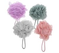 Veemoon 4 piezas Esponjas de Baño Exfoliantes de Loofah de Accesorios de Ducha y Cómodos Limpiadores Corporales para Cuidado Colores Surtidos