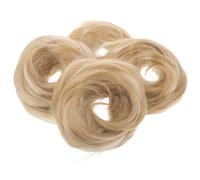 Veemoon 4 Piezas False Bun Hair Piece Elastic Updo Accessory Realistic Synthetic Chignons For Daily Wear Party Wedding