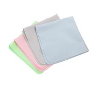 Veemoon 4 piezas Paños Grandes de Microfibra para Limpieza de Gafas y Pantallas Colores Verde Azul Rosa y Gris para Lentes Móviles Cámaras y Joyas Portátiles y Suaves para Uso Personal y