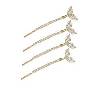 Veemoon 4 piezas Pinzas para Cabello de Mujer con Brillantes de Imitación de Clips Laterales Decorativos Dorados Accesorios Delicados para Fiestas y Diario