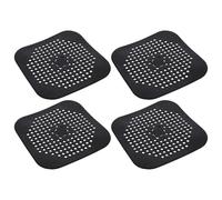 Veemoon 4 Piezas Tapas De Alcantarillado De Silicona Cuadrada para Desagüe De Suelo De Fregadero De Cocina, Recogedor De Pelo para Baño, Fácil Limpieza Y Flujo De Agua Óptimo