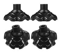 Veemoon 4 Protectores para Patas de Silla de Camping Negro de Plástico Grueso Diseño en Forma de Aletas de Rana para Evitar Hundimiento en Tierra, Adecuado para Picnic y Viajes