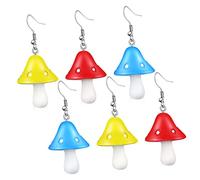 Veemoon 4par Pendientes Colgantes De Hongo Para Mujer Accesorios De Moda Ligeros Pendientes De Gancho Bohemios Para Fiesta y Obsequio