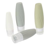 Veemoon 4piezas Botellas de Viaje de Silicona Rellenables para Artículos de Tocador para Aerolíneas Tapas Anti-fugas Incluye Botellas de Champú y Contenedores de Viaje para Líquidos