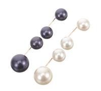 Veemoon 4piezas Broches De Perlas Imitación Unidades Para Ramilletes De Cuello Hebillas De Seguridad Botones De Camisa Decoración