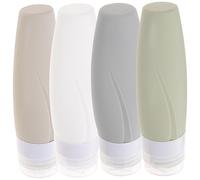 Veemoon 4Piezas Conjunto de Botellas de Viaje Prueba de Fugas para Artículos de Tocador Reutilizable para Champú y Acondicionador para y Actividades al Aire