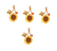 Veemoon 4piezas De Pendiente De Girasol De Hilo De Adorable Adorno Para Bolsas y Claves Decoración Del Para Del Girasol