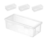 Veemoon 4piezas Estuche De Plástico para Lápices Unidades con Cierre Presión Organizador De Papelería Transparente Gran Capacidad Tapa Abatible para Escuela y Oficina