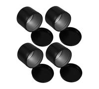 Veemoon 4piezas Lata De Té De Aluminio Pequeña Frascos con Tapa Negra para Manualidades Recipiente De Metal para Especiero para Almacenar Gránulos De Té o Condimentos Casa