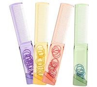 Veemoon 4piezas Peine De Portátil Peine Antiestático Para Masaje Del Cabelludo Cabello Herramienta De Peluquería Para Desenredar El Cabello Con Banda De Goma y De Almacenamiento Para Casa