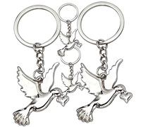 Veemoon 4piezas Pigeon Keychain Creative Pigeon Key Hanging Decoration for Car and House Keys Lovely for
