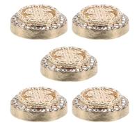 Veemoon 5 Adornos para Uñas Dorados Símbolo de Dinero, Gemas de Imitación Brillantes, 5 Piezas de Aleación para Arte de Uñas Diy, Amuletos para Decoración y Manicura, Accesorios