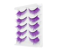 Veemoon 5 De Pestañas Postizas Cortas De Aspecto Natural Tiras De Pestañas Postizas Para Cosplay De Manga En Racimo Moradas