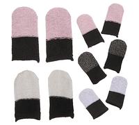 Veemoon 5 Pares Cunas para Dedos Antideslizantes para Juegos Protector De Dedos Antideslizante Manga del Pulgar Guantes Anti Sudor para Los Dedos Cubo De Cebo Algodón Deportes Correa