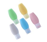 Veemoon 5 piezas Botellas de Viaje de Silicona Flexible de Unidades Reutilizables para Crema y Loción Envases Cosméticos Portátiles Prueba de Fugas para Camping y Uso Diario