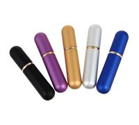 Veemoon 5 piezas Botellas para Aceites Esenciales con Mechas de Algodón Inhaladores Nasales Aromaterapia Recargables Tubos Difusores Metálicos para Uso Personal Color Color Aleatorio