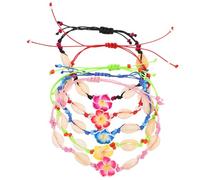 Veemoon 5 Piezas Pulsera de Cuentas Boho, Joyas de Conchas Marinas, Arcilla Polimérica, Dijes Coloridos de Concha, Conjunto Versátil, Cómoda Piel, para Fiestas y Uso Diario