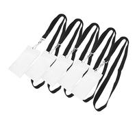 Veemoon 5 Soporte para Tarjetas Identificativas con Lanyard de Funda de PVC Resistente y Transparente para Empleados Estudiantes y Profesionales