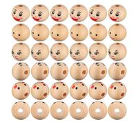 Veemoon 50 piezas Cuentas de Madera con Expresión para Manualidades DIY Abalorios Perforados para Joyería y Decoración Fáciles de Usar para Pulseras y Collares Creativos