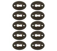 Veemoon 50 Piezas Placa Metálica Forma de Ojo de Cerradura, Tapa para Cerradura de Joyero, Aleación de Zinc, Ovalada, 27mm entre Orificios, para Armarios y Cajones, Restauración de