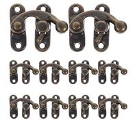 Veemoon 50 Unidades Retro Toggle Hasp Latch Hardware Lock For Jewelry Boxes Wooden Cases Cabinet Furniture With Hidden Right Hook