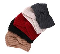 Veemoon 5piezas Diademas De Punto De Lana Calentadores De Orejas Para Invierno Diadema De Lana De Punto Para Mujer