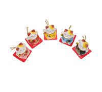 Veemoon 5piezas Estatua De Gato De Porcelana Maneki Neko De Adornos De Suerte para Decoración De Hogar y Automóvil Mascota De Feng Shui para Atraer Prosperidad y Buena Suerte