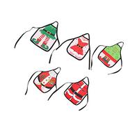 Veemoon 5piezas Funda Navideña para Botella De Vino Mini Delantal Reutilizable para Decorar Botellas Fiestas Juego Variado