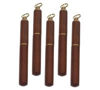 Veemoon 5piezas Limpiador De Oídos Profesional Palillos De Metal Portátiles Con Tapa De Madera Herramientas Para Recoger Cerumen Cucharas Pequeñas Para Limpieza De Oídos Casa Reutilizables