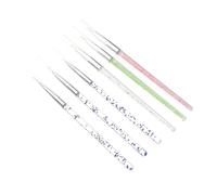 Veemoon 6 Bolígrafos Para Decoración De Uñas Pincel y Delineador De Gel, Conjunto 6 Piezas, Tamaño Medio, Para Salón y Uso Doméstico, Pinceles Ergonómicos Para Dibujar Líneas y Flores