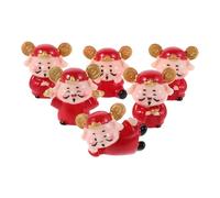 Veemoon 6 Figuras Miniatura de Resina CAI Shen Decoración de Riqueza Año Chino para Hogar Oficina Escritorio, Adornos de Mesa Feng Shui para Festival de Primavera y Celebraciones