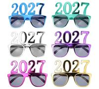 Veemoon 6 gafas de Año Nuevo 2027: Gafas de Feliz Año Nuevo para la Nochevieja y la temporada de graduación - de graduación de la Clase de 2027 - festivas para reuniones nocturnas