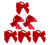 Veemoon 6 Piezas Anillos de Servilleta Decorativos de Lazo Rojo para Boda y Cena Soportes Funcionales Antideslizantes para Mesa