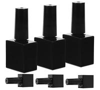 Veemoon 6 Piezas Botellas de Esmalte de Uñas de Gel de Vidrio Negras Rellenable con Pincel para Salón y Personal