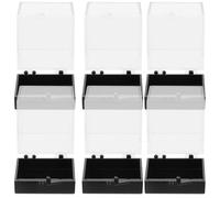 Veemoon 6 piezas Caja Exhibición Transparente para Minerales y Cristales de Cajas Plásticas con Base Negra Contenedor para Colecciones de Rocas y Especímenes Almacenamiento Ligero y