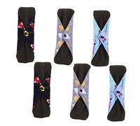 Veemoon 6 Piezas Compresas Sanitarias Reutilizables Servilleta Diaria Toallas Sanitarias Superabsorbentes Cierre Seguro para Uso y Protección Ambiental