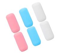 Veemoon 6 piezas Fundas Elásticas de Silicona para Botellas de Viaje Protectores Antideslizantes y Prueba de Fugas para Envases de Loción Champú y Gel de Azul Rosa